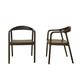 Lot de 2 chaises en teck massif noire