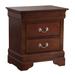 Bedroom English Dovetailed Drawers Storage Nightstand with Metal Guides and Hardware Handle Wood Bedside Table