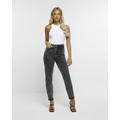 River Island Womens Black Studded Mom Jeans