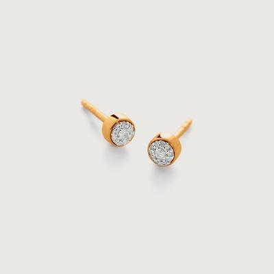 Gold Fiji Tiny Button Diamond Stud Earrings Diamond