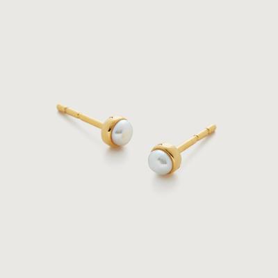 Gold Mini Pearl Stud Earrings Pearl