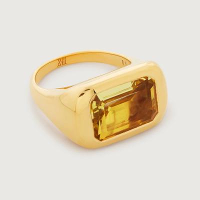 Gold Power Cocktail Ring Lemon Quartz
