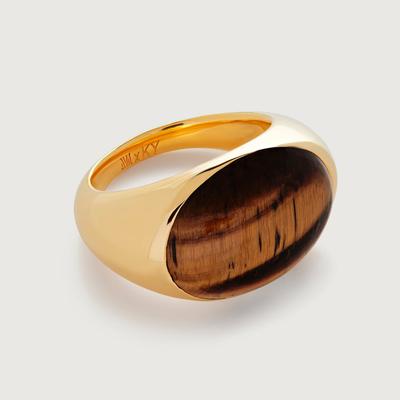 Gold Kate Young Gemstone Ring Tigers Eye