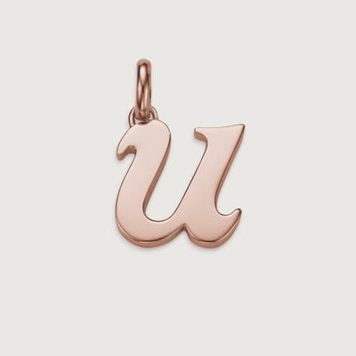 Alphabet Pendant U, Rose Gold Vermeil on Silver