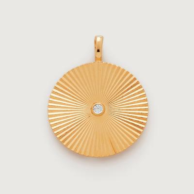 Gold Disco Round Diamond Pendant Diamond
