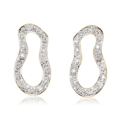 Gold Riva Pod Stud Earrings Diamond