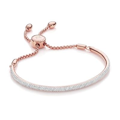 Fiji Diamond Bar Bracelet, Rose Gold Vermeil on Silver