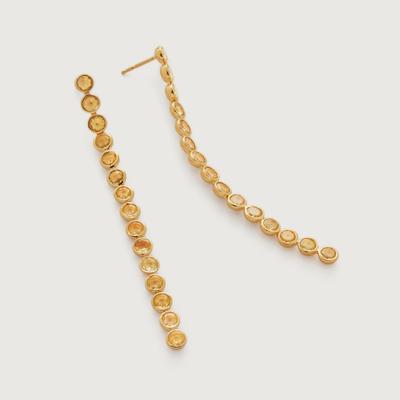 Gold Kate Young Gemstone Cocktail Earrings Lemon Quartz