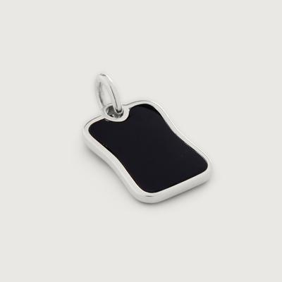 Sterling Silver Havana Gemstone ID Pendant Charm Black Onyx