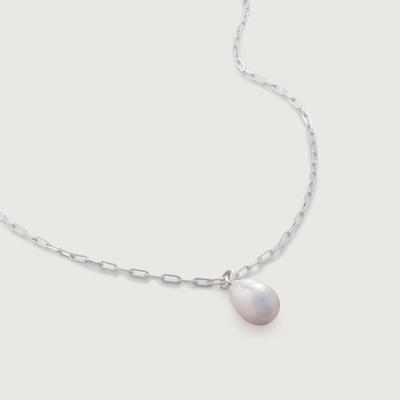 Mini Paperclip Nura Baroque Pearl Chain Necklace