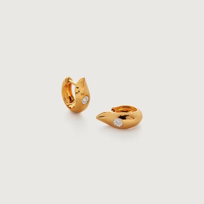 Gold Deia Diamond Small Hoop Earrings Diamond
