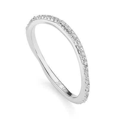 Sterling Silver Riva Wave Eternity Diamond Ring Diamond