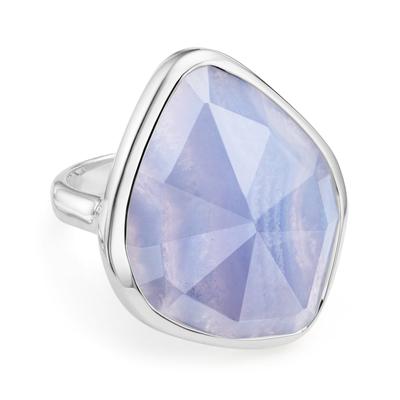 Sterling Silver Siren Nugget Cocktail Ring Blue Lace Agate