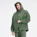 New Balance Men's Athletics Polar Fleece Full Zip in Green Poly Knit, size X-Large