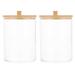 2pcs Cotton Ball Round Storage Boxes Bamboo Lid Cotton Ball Storage Boxes