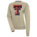 Women's Antigua Khaki Texas Tech Red Raiders Victory Pullover Sweatshirt