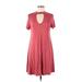 Rolla Coster Casual Dress - Mini Mock Short sleeves: Pink Print Dresses - Women's Size Medium