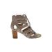 Marc Fisher Heels: Tan Print Shoes - Women's Size 7 1/2 - Open Toe