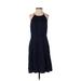 Banana Republic Casual Dress - Party Crew Neck Sleeveless: Blue Dresses - Women's Size 0 Petite