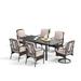 Alphamarts Rectangular 6 - Person 84" Long Outdoor Dining Set w/ Cushions Metal in Black | 84 W x 37.45 D in | Wayfair S7-42585