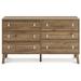 Benjara Nina 6 - Drawer Dresser Wood in Gray/Brown | 33.88 H x 59 W x 18.88 D in | Wayfair BM306607