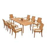 Teak Smith Algrave Rectangle 8 - Person 94" Long Teak Outdoor Dining Set Wood/Teak in Brown/White | 94 W x 40 D in | Wayfair