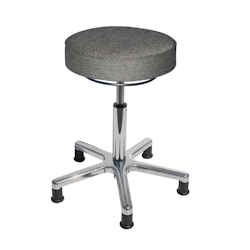 PROREGAL Antistatischer Drehhocker Indianapolis, ESD-Sitz, Sitzhöhe 52-70cm, Tragfähigkeit 110kg, Polstersitze, Aluminium-Fußkreuz, Gleiter, Anthrazit Image
