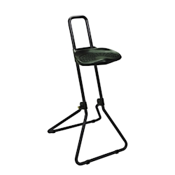 PROREGAL Klappbare Stehhilfe Plus | Sitzhöhe 65-85cm | Tragfähigkeit 100kg | Polyurethane-Sitz | Schwarz/Schwarz Image