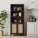 Red Barrel Studio® Bustam Storage Bookcase Wood in Brown | 70.9 H x 30.7 W x 14 D in | Wayfair E85AB134FC7746A5808CC060CC5BA895