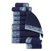 Haus & Home Andreonna Cotton Medium Weight Floral Jacquard Border 12 Piece Assorted Bathroom Towel Set Terry Cloth/ in Blue | 30 W in | Wayfair