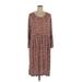 Wednesday's Girl Casual Dress - A-Line Scoop Neck 3/4 sleeves: Burgundy Dresses - Women's Size 26