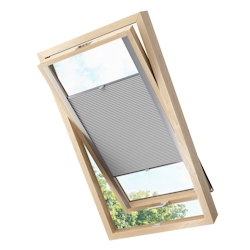 KS Handel 24 Dachfensterplissee Faltrollo Thermo verdunkelnd passend für Fakro 78x160 Hellgrau Image