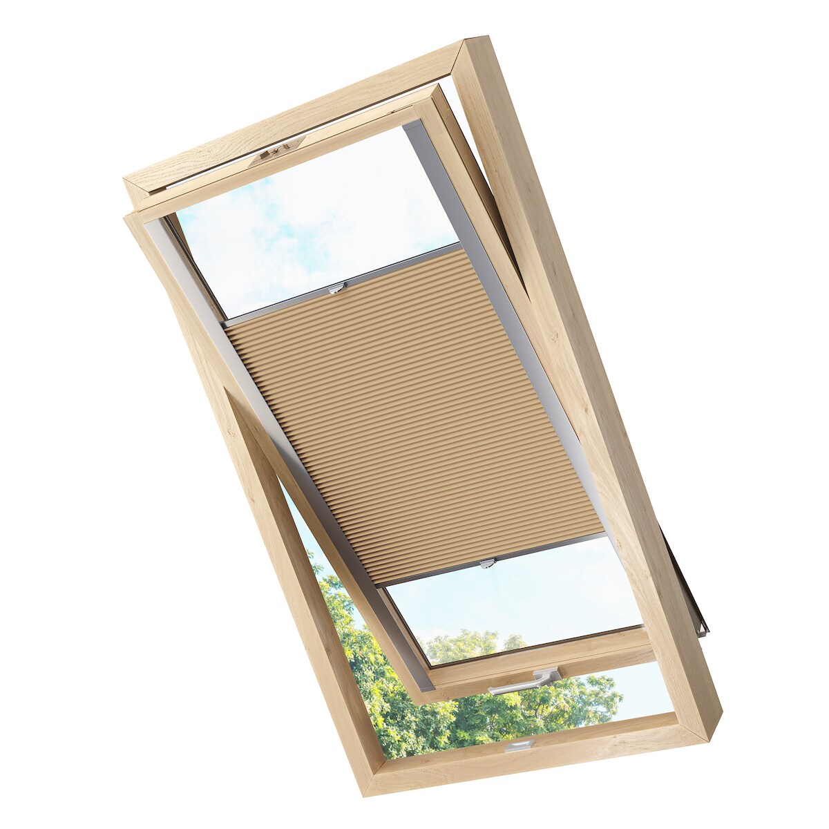 KS Handel 24 Dachfensterplissee Faltrollo Thermo verdunkelnd passend für Fakro 134x98 Cappuccino Image