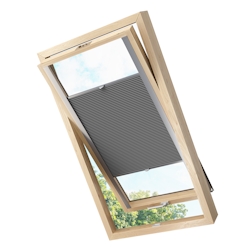 KS Handel 24 Dachfensterplissee Faltrollo Thermo verdunkelnd passend für Fakro 134x140 Dunkelgrau Image