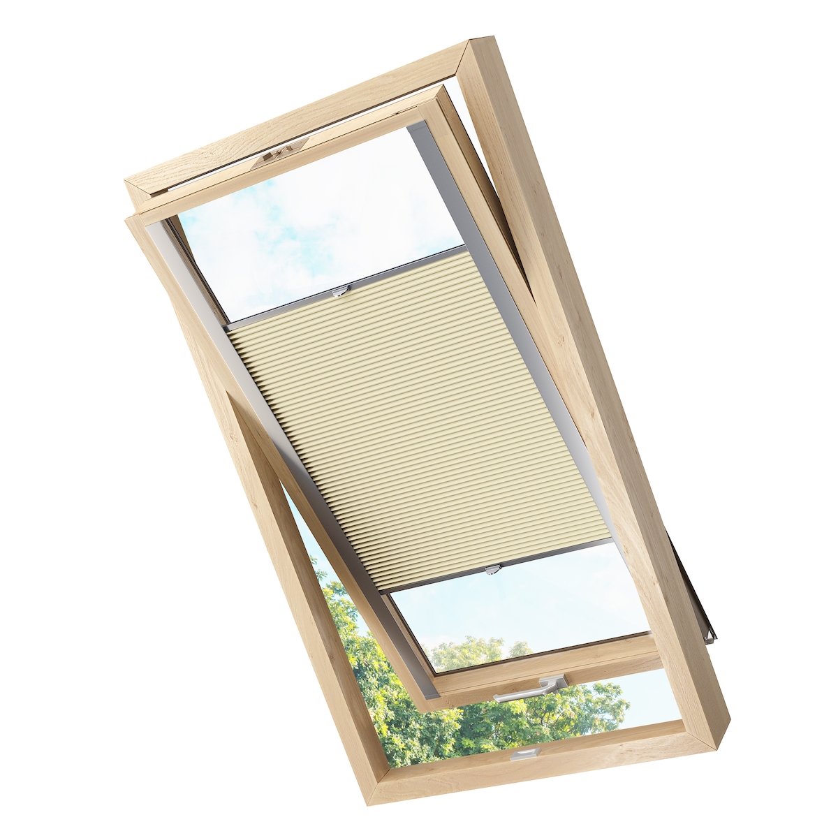 KS Handel 24 Dachfensterplissee Faltrollo Thermo verdunkelnd passend für Velux S01 Sand Image