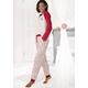 Schlafanzug LASCANA Gr. 44/46, rot (rot, ecru, gemustert) Damen Homewear-Sets Pyjamas