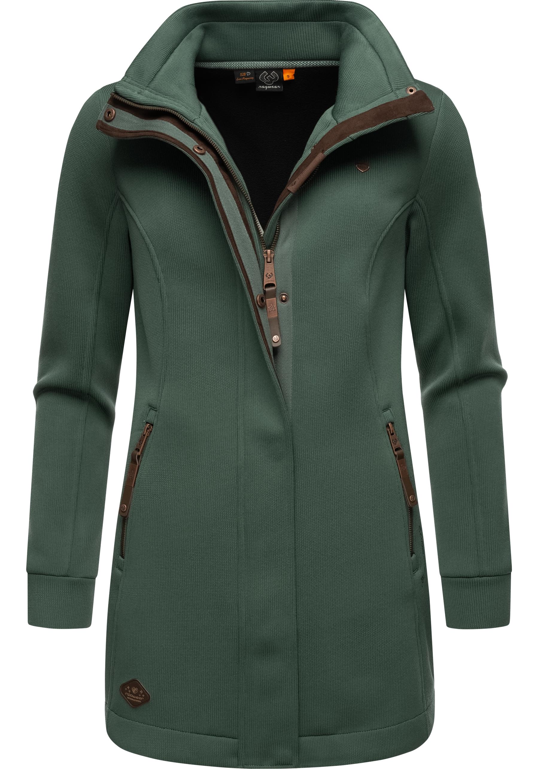 Sweatjacke RAGWEAR "Letrice Bonded", Damen, Gr. 4XL (48), grün, Sweatware, Obermaterial:100% Polyester, tailliert Po-bedeckend, hoch geschlossener Ausschnitt, Ärmel ohne Ärmelschlitz normaler Saum, Sweatjacken Sweatjacke, Elegante Zip-Jacke mit...