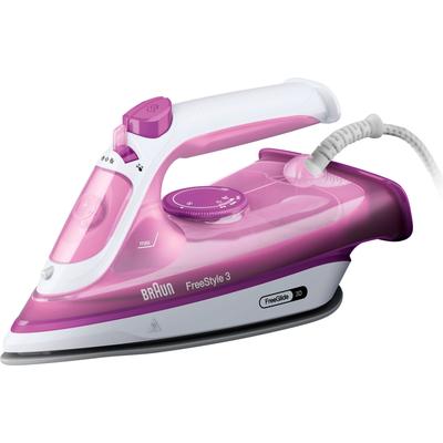 BRAUN Dampfbügeleisen "Braun FreeStyle 3 FI 3124 PU Dampfbügeleisen Weiß/Lila", bunt (weiß, lila), B:12cm H:14cm T:29cm, Bügeleisen Image