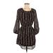 Amuse Society Casual Dress - Mini Scoop Neck 3/4 sleeves: Black Dresses - Women's Size Medium