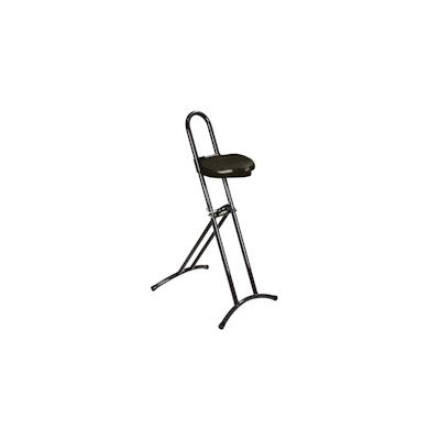 PROREGAL Klappbare Stehhilfe | Sitzhöhe 61-86cm | Tragfähigkeit 80kg | Polyurethane-Sitz | mit Transportrollen | Schwarz/Schwarz Image