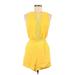 Naf Naf Romper Keyhole Sleeveless: Yellow Print Rompers - Women's Size 36