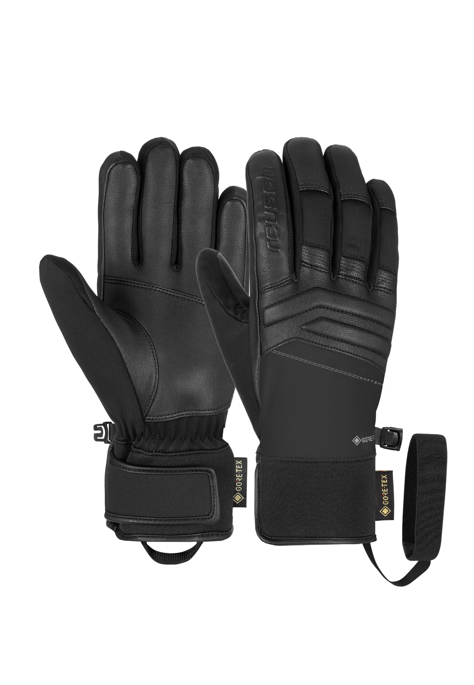 Skihandschuhe REUSCH "Jupiter GORE-TEX", Damen, Gr. 11, schwarz, 45% Polyester, 25% Ziegenleder, 25% Polyamid, 5% Elasthan, mehrfarbig, Handschuhe, mit wasserdichter Membran Image