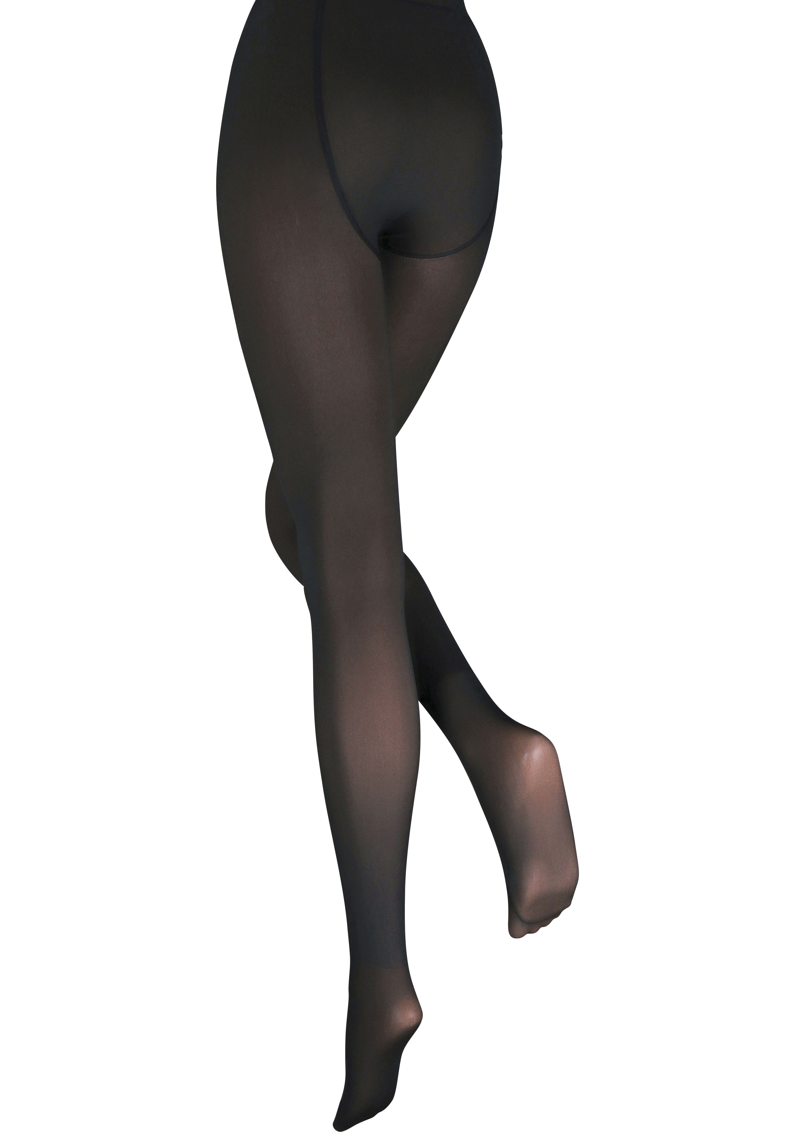 Thermostrumpfhose CAPELLI NEW YORK, Damen, Gr. L-XL, schwarz, Obermaterial: 92% Polyamid, 8% Elasthan, unifarben, Strumpfhosen, mit elastischem Bund