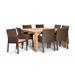 Lark Manor™ Aramanta 9 Piece Teak Outdoor Dining Set Wood/Teak in Brown/White | 31 H x 60 W x 60 D in | Wayfair ADD9907A860F4F7893E85070C890C9CF