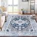 Blue 72 x 48 x 0.27 in Area Rug - Bungalow Rose Kimario Area Rug w/ Non-Slip Backing Polyester | 72 H x 48 W x 0.27 D in | Wayfair