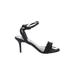 White House Black Market Heels: Black Solid Shoes - Women's Size 9 1/2 - Open Toe