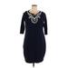 Talbots Casual Dress - Shift: Blue Solid Dresses - Women's Size 1X Petite