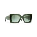 Chanel Woman Sunglass Square Sunglasses CH5480H - Frame color: Dark Green, Lens color: Green