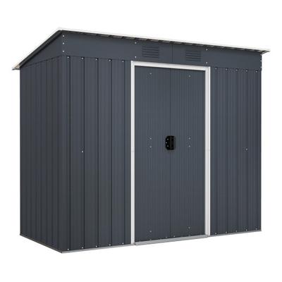 Costway 3.6 x 7.1 FT Outside Garden Storage Shed Tool House with Ground Foundation Frame