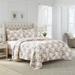 3pc Full/Queen Floral Quilt Set Reversible Breathable White Pink